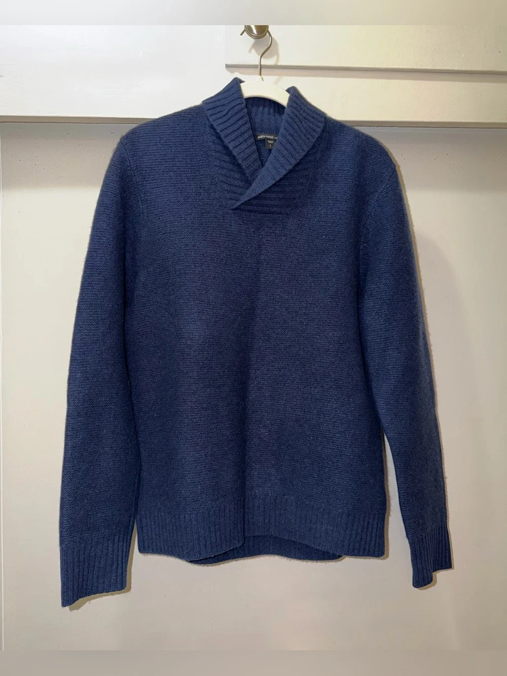 James Perse Los Angeles 100% Cashmere Shawl Collar Sweater Size 1 (S) Navy Blue